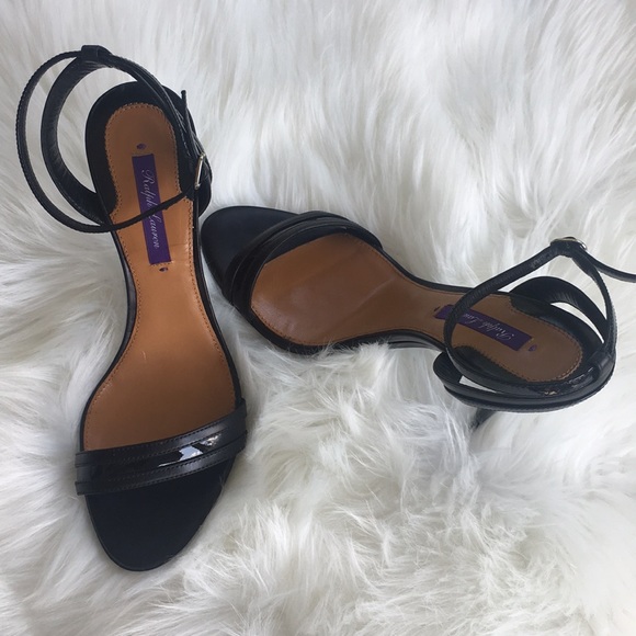Ralph Lauren:Black High heel Sandals Size 8B. - Picture 4 of 8
